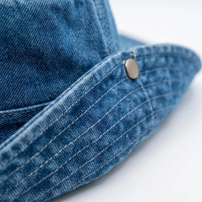 Denim Hoed Met Brede Rand