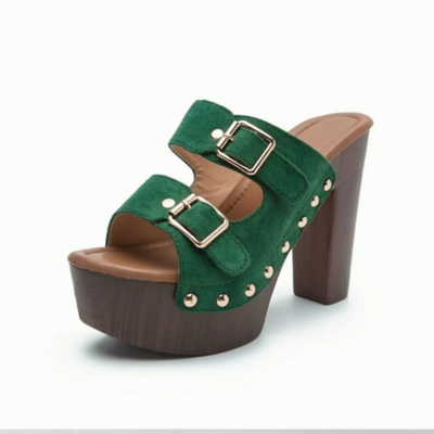 Retro Plateau-Sandalen Met  Blokhak