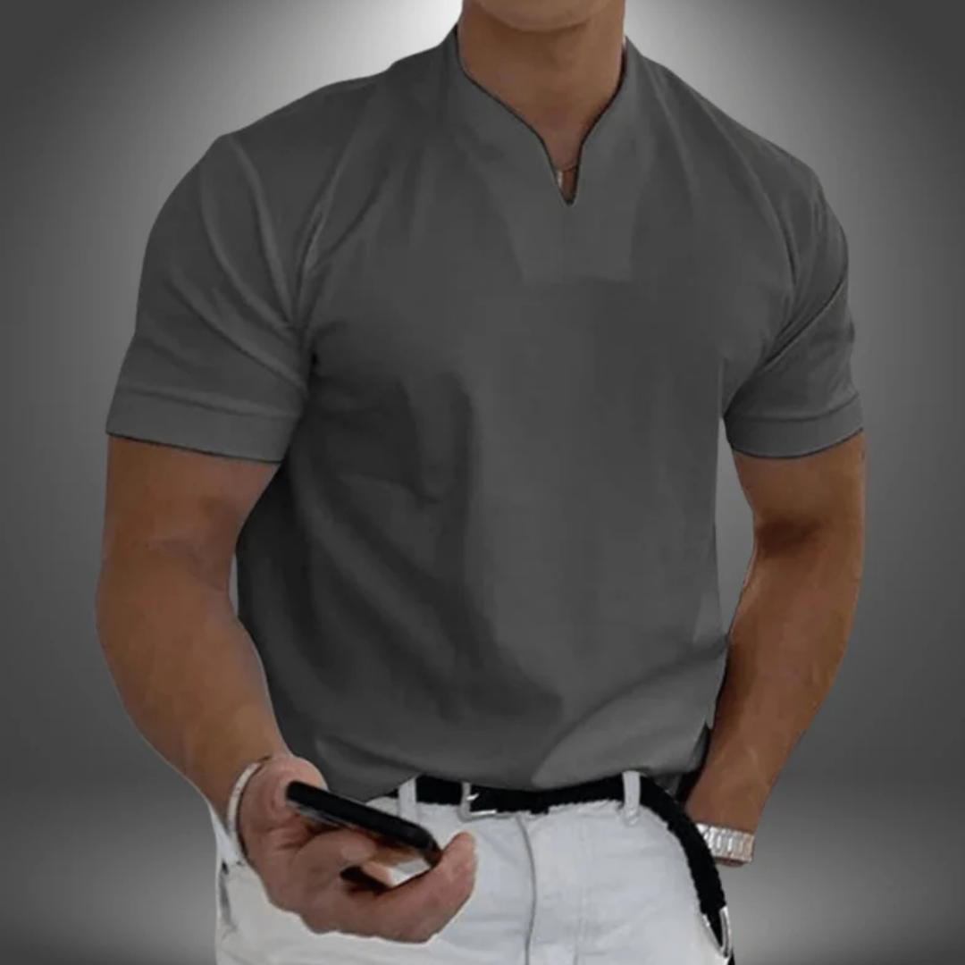 Slim Fit T-shirt Voor Heren Met V-hals
