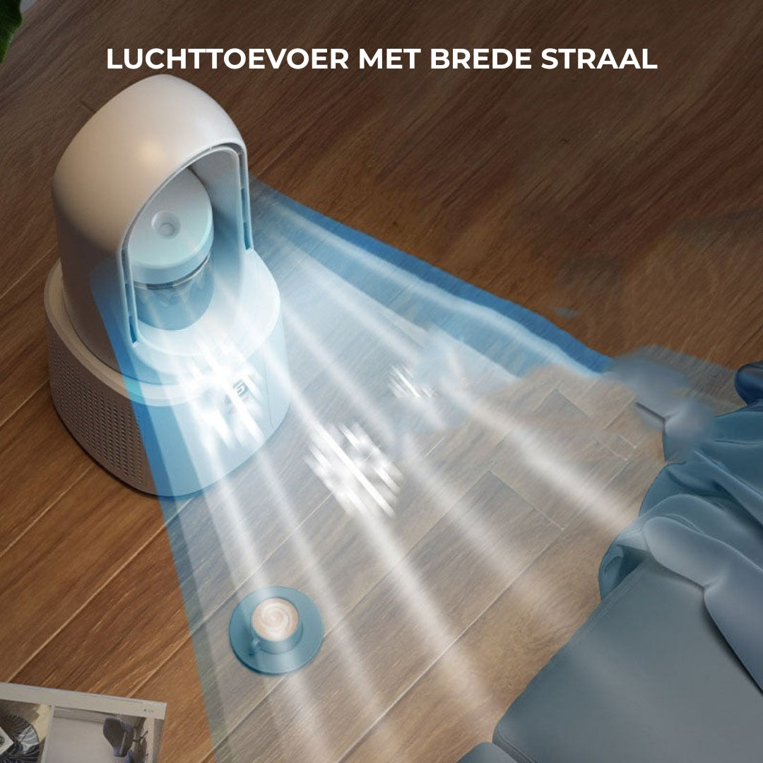 Bladloze Ventilator - Stille Luchtkoeler Met Nachtlamp En Luchtbevochtiger