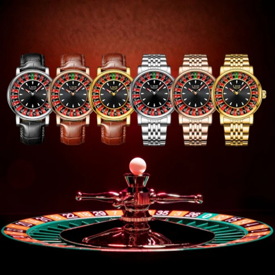 LIGE - Montre-Roulette - Style Casino Tournant avec Lumière et Étanche