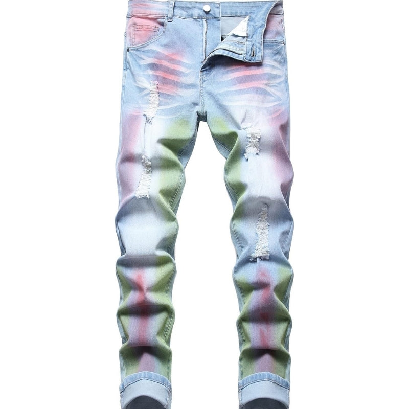 Ripped Slim Fit Jeans - Moderne Gescheurde Heren Jeans - Mick