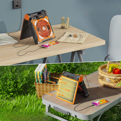 Draagbare Ventilator - Opvouwbare Ventilator met Zonnepaneel en LED