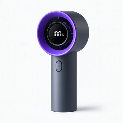 Draagbare mini-handventilator, oplaadbaar via USB – 5 snelheden + LED-display