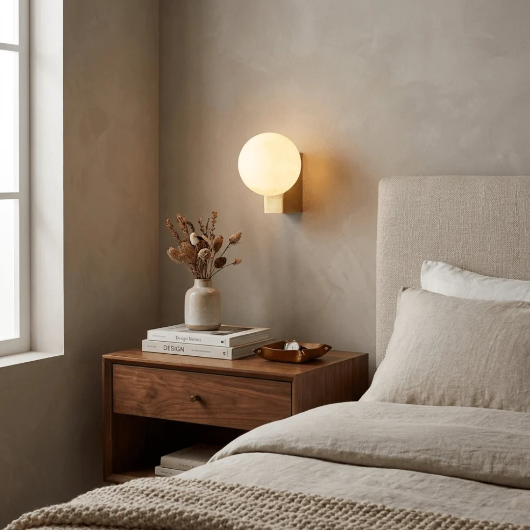 Wandlamp - Spaanse Alabaster Bol Design