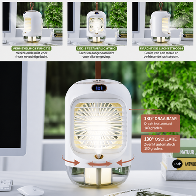 Draagbare Airconditioner - USB Luchtkoeler met 180° Oscillatie