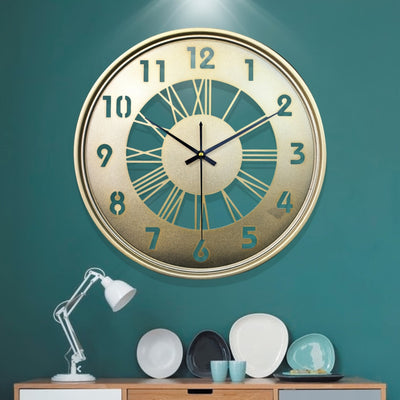 MYHOME® - Stille Ronde Wandklok Van Metaal