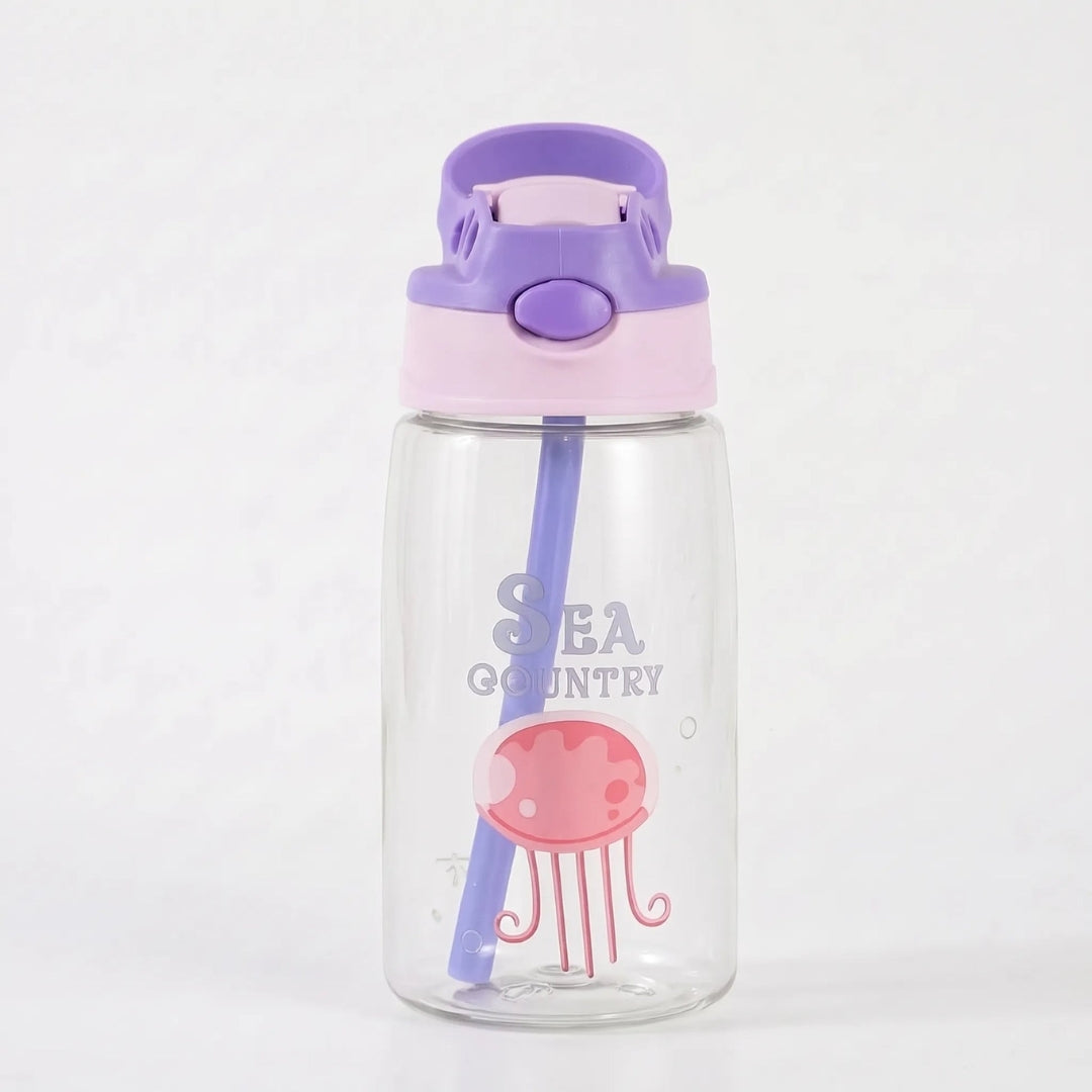 Waterfles Voor Kinderen met Rietje en Drukknop