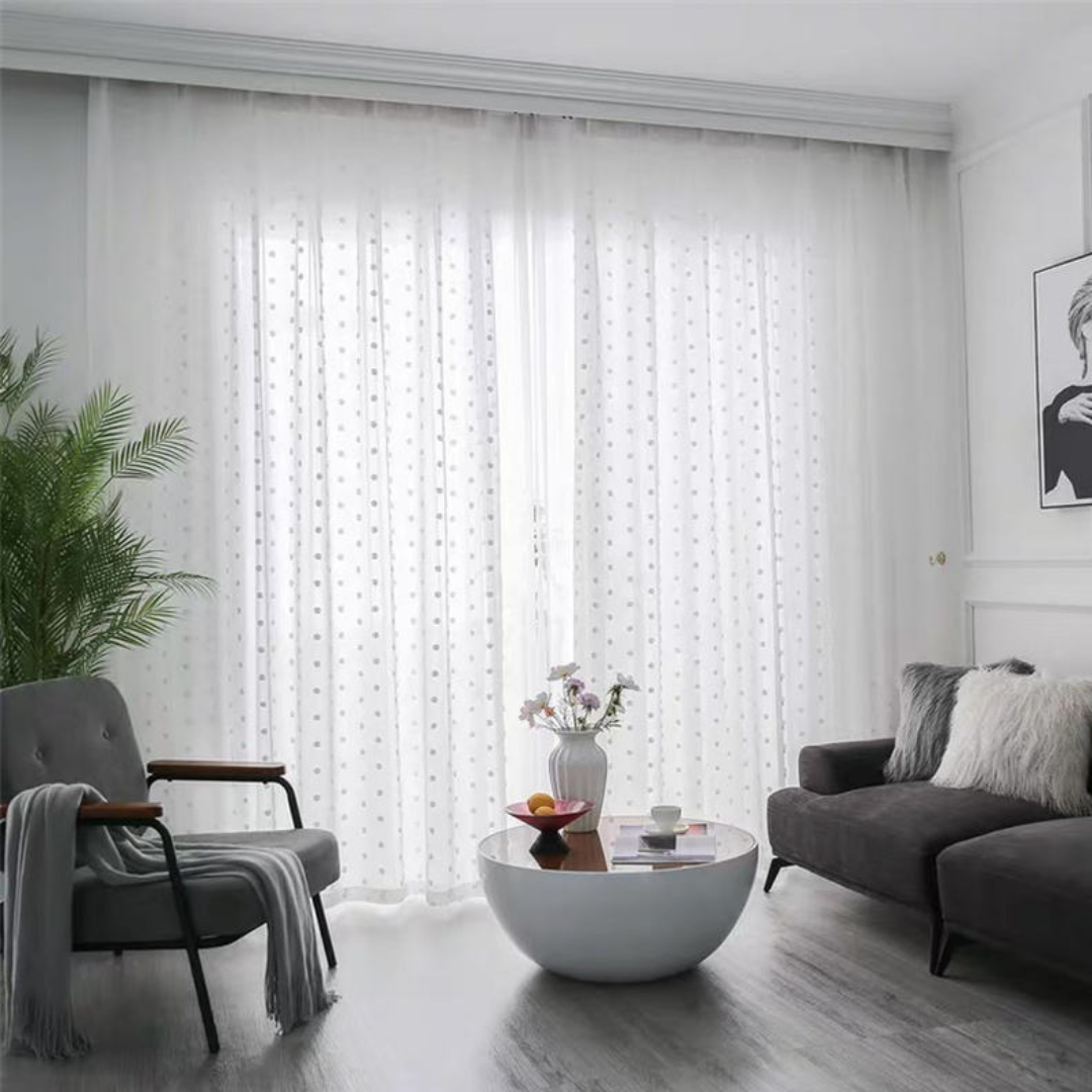 Gordijnen - Boho Linnenlook met Pompons - 245 x 135cm