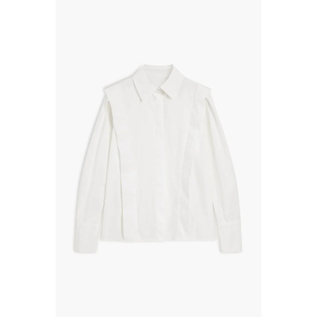 Rechte blouse voor dames met meerdere knopen