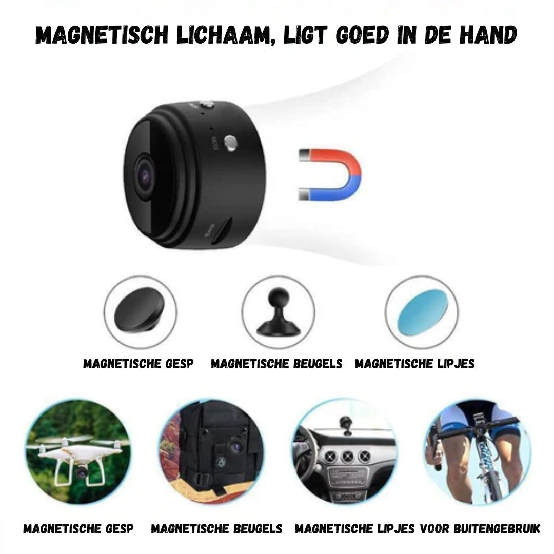 1080p WiFi Mini Camera - Slimme Draadloze Beveiligingscamera - HomeGuard