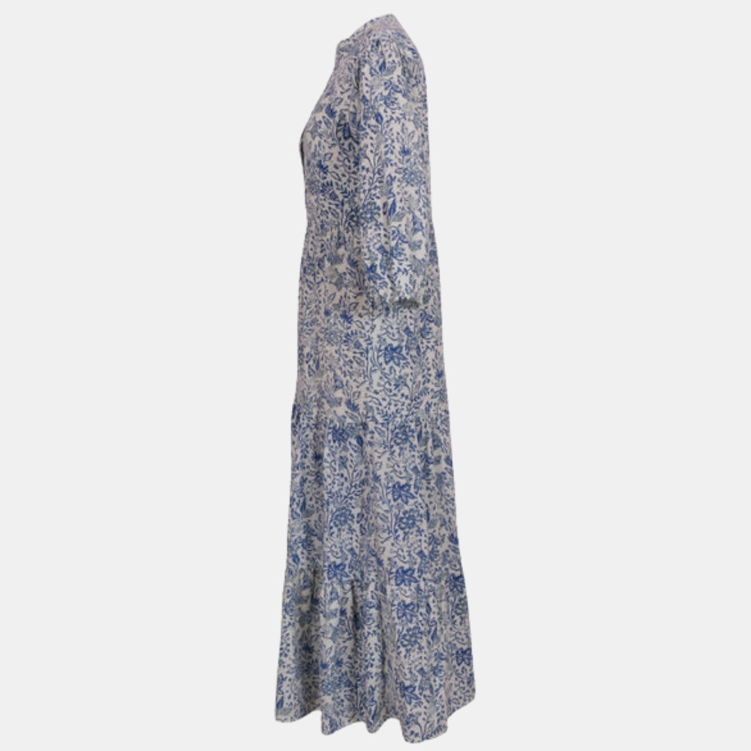 Lange Gelaagde Maxi Jurk met Bloemenprint - Florienne
