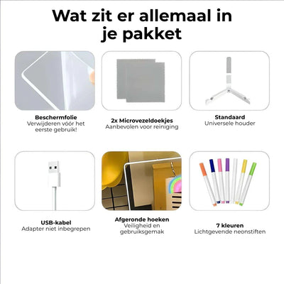 Teken Tablet - LED Tekenbord Met Lichtgevende Stiften