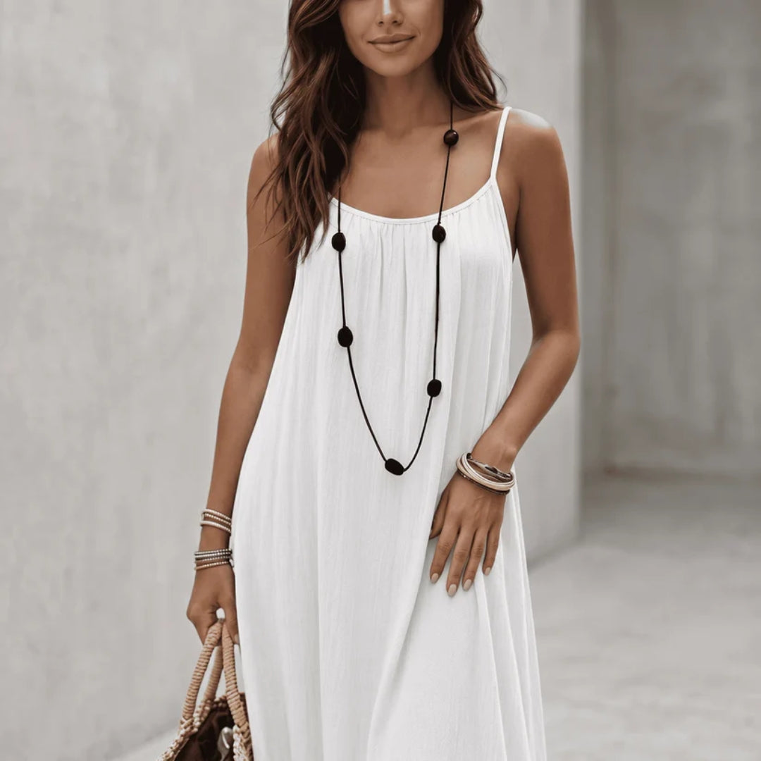 Lisa - Zomerse Open Rug Maxi Jurk