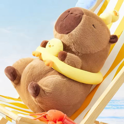 Capybara Knuffel - Grote Knuffel met Eenden Zwemband