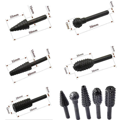 Premium Roterende Raspen Hout Set (10 stuks per set)