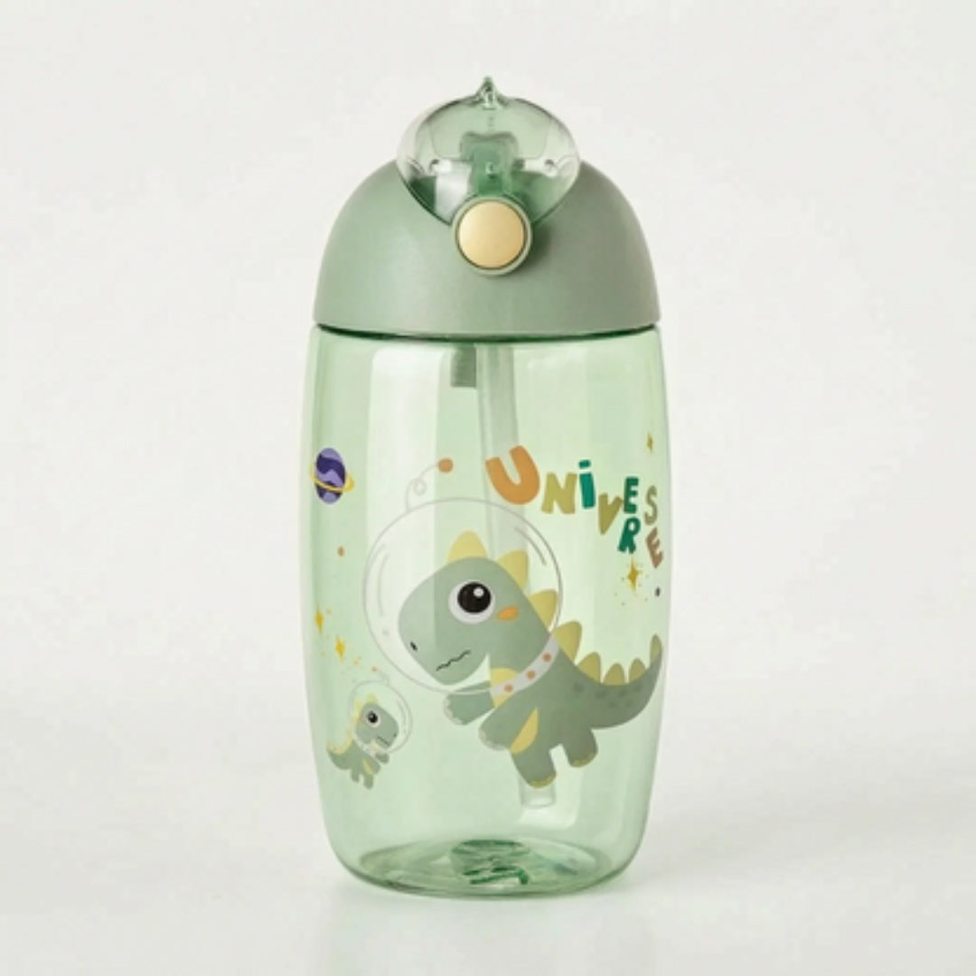 Waterfles met Cartoon Dinosaurus en Rietje