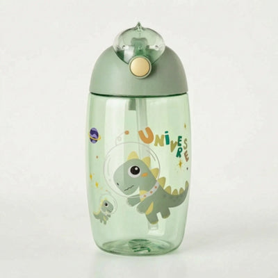 Waterfles met Cartoon Dinosaurus en Rietje
