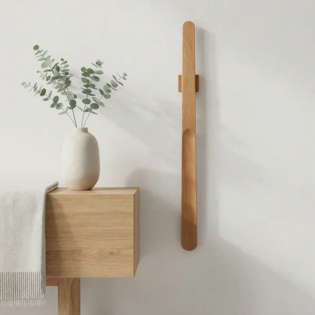 Træ Skoindtrækker med Magnetisk Vægdesign