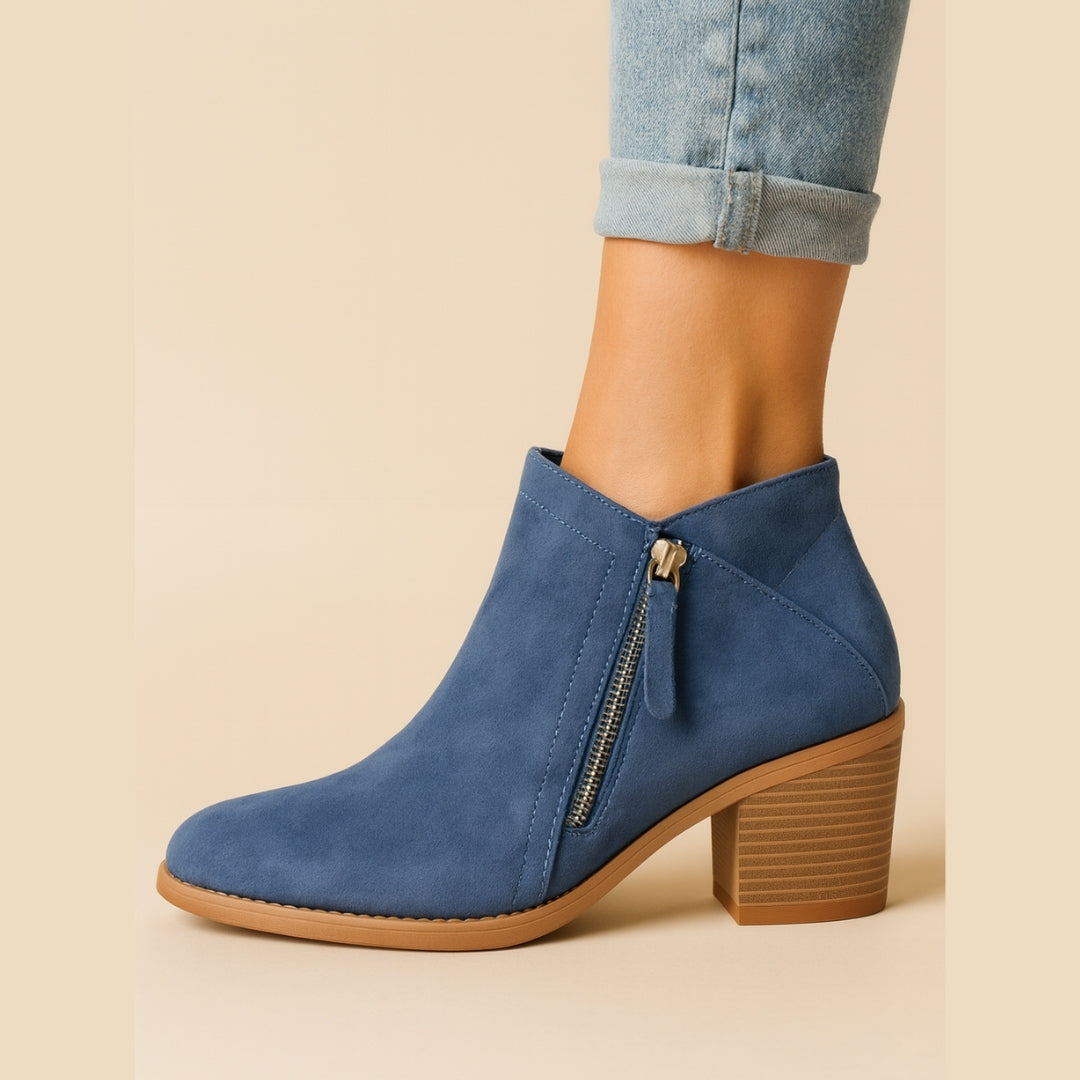 Orthopedische Enkellaarsjes - Elegant Comfort met Blokhak - Aurelia