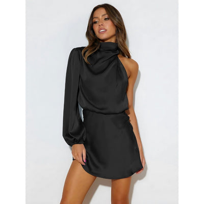 Aurielle - One-Shoulder Satijnen Avondjurk