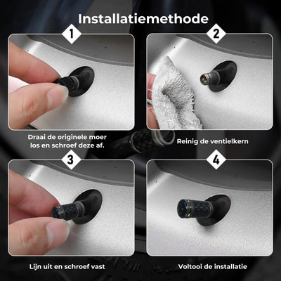 Capuchons de valve de pneu en fibre de carbone – Kit de protection de roue étanche