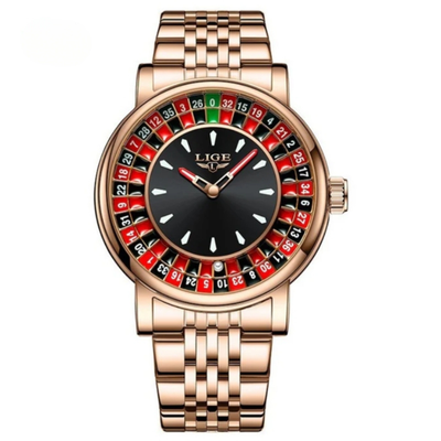LIGE - Montre-Roulette - Style Casino Tournant avec Lumière et Étanche