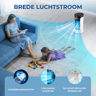 Draagbare Luchtkoeler - 3-in-1 Verkoeler Met LED Nachtlamp