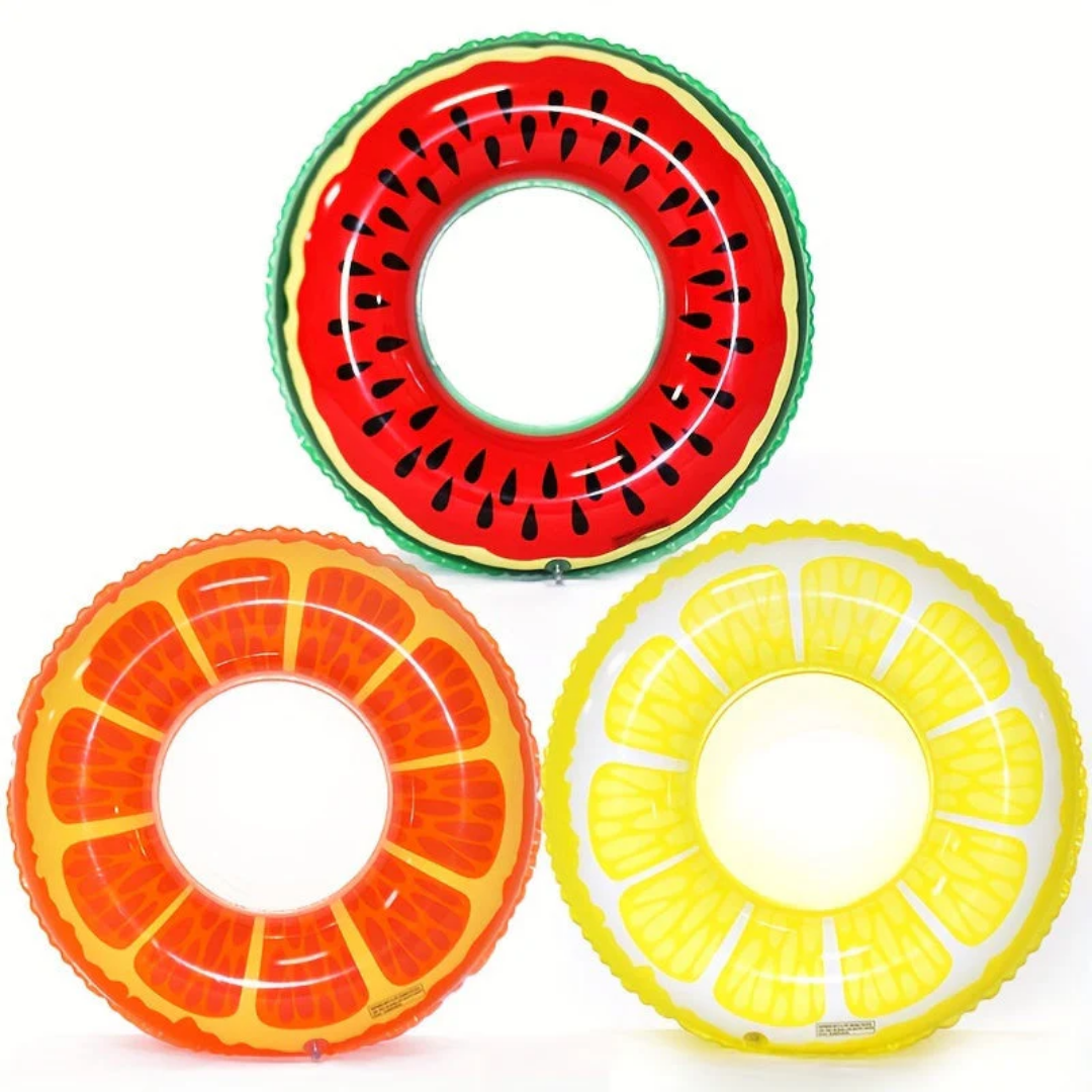 Zwemband Set Van 3 Opblaasbare Fruitstukken - Meloen, Sinasappel, Citroen