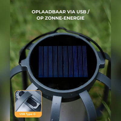 Solar LED Sfeer Lantaarn met Vlam-Effect