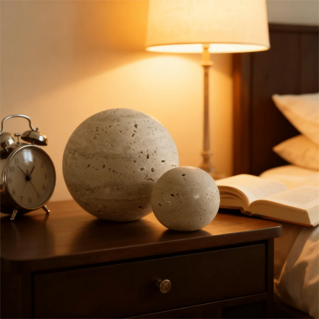 Home decoratie - Handgemaakte Travertin Marmeren Decoratiebol