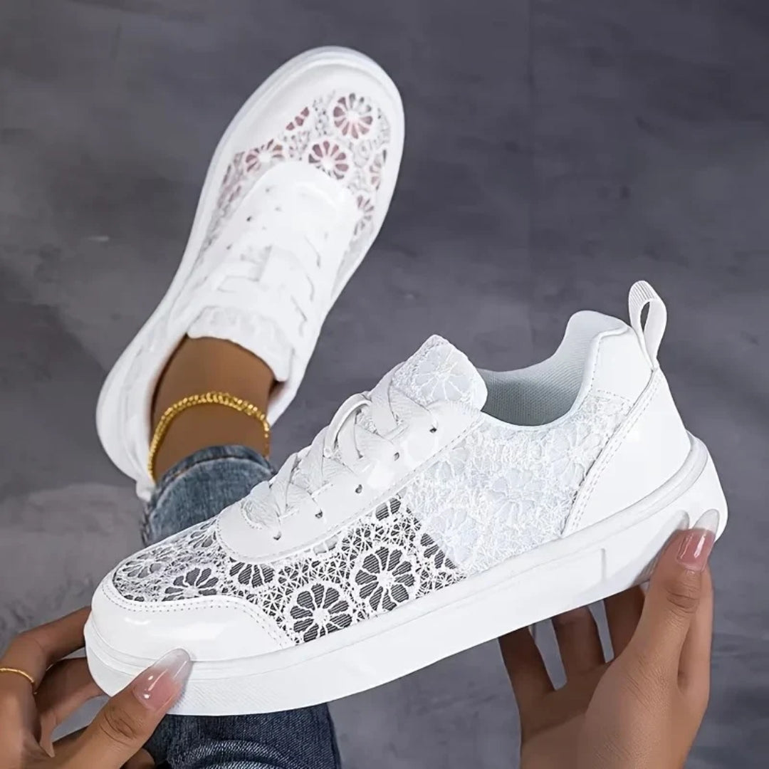 Florana - Lichte Bloemenkant Sneakers voor Dames