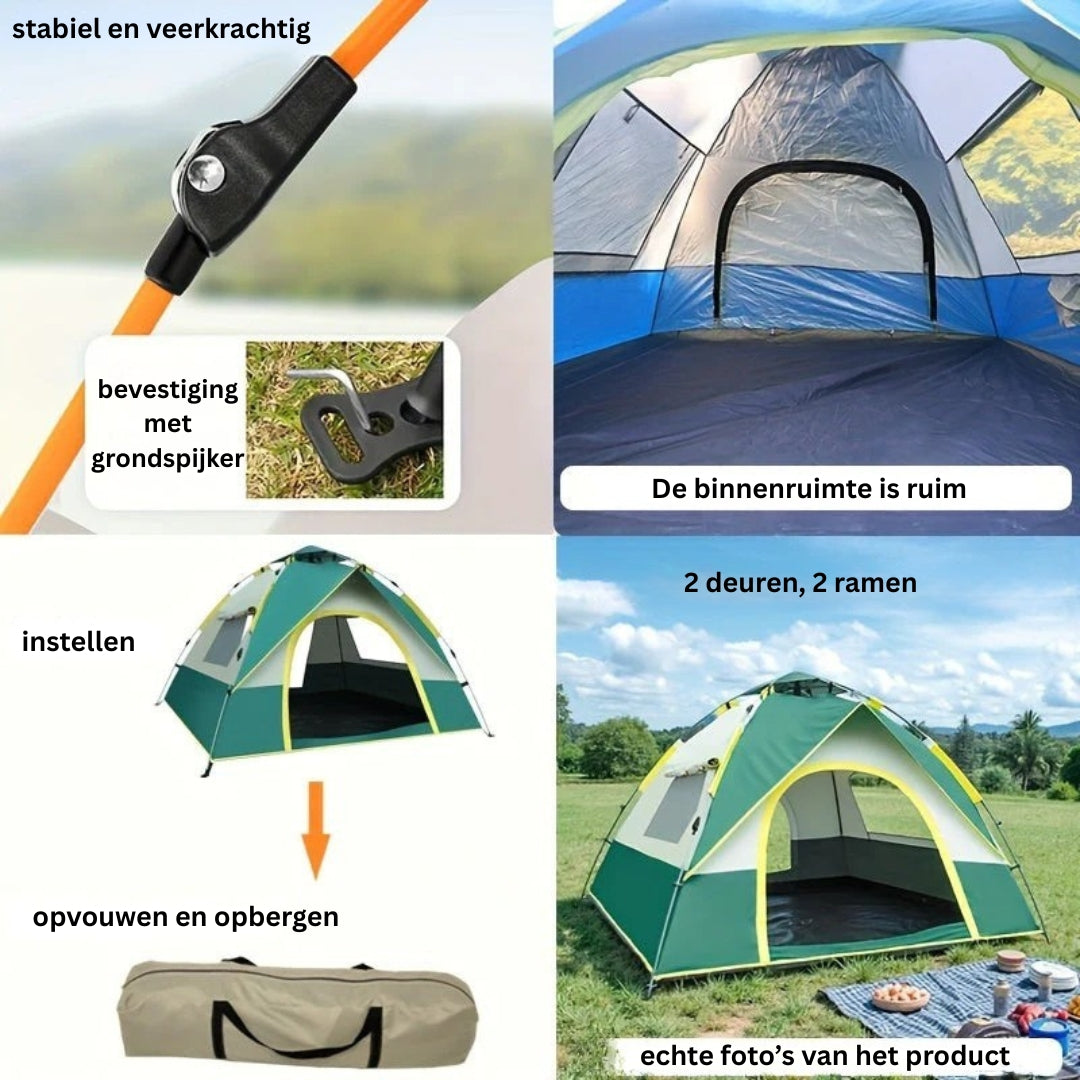 Camping Tent - 4 Persoons voor Outdoor Gebruik - Trailvora
