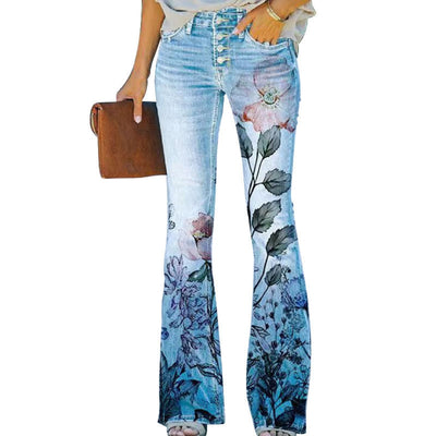 Flare jeans - Hoge Taille met 4 Knopen