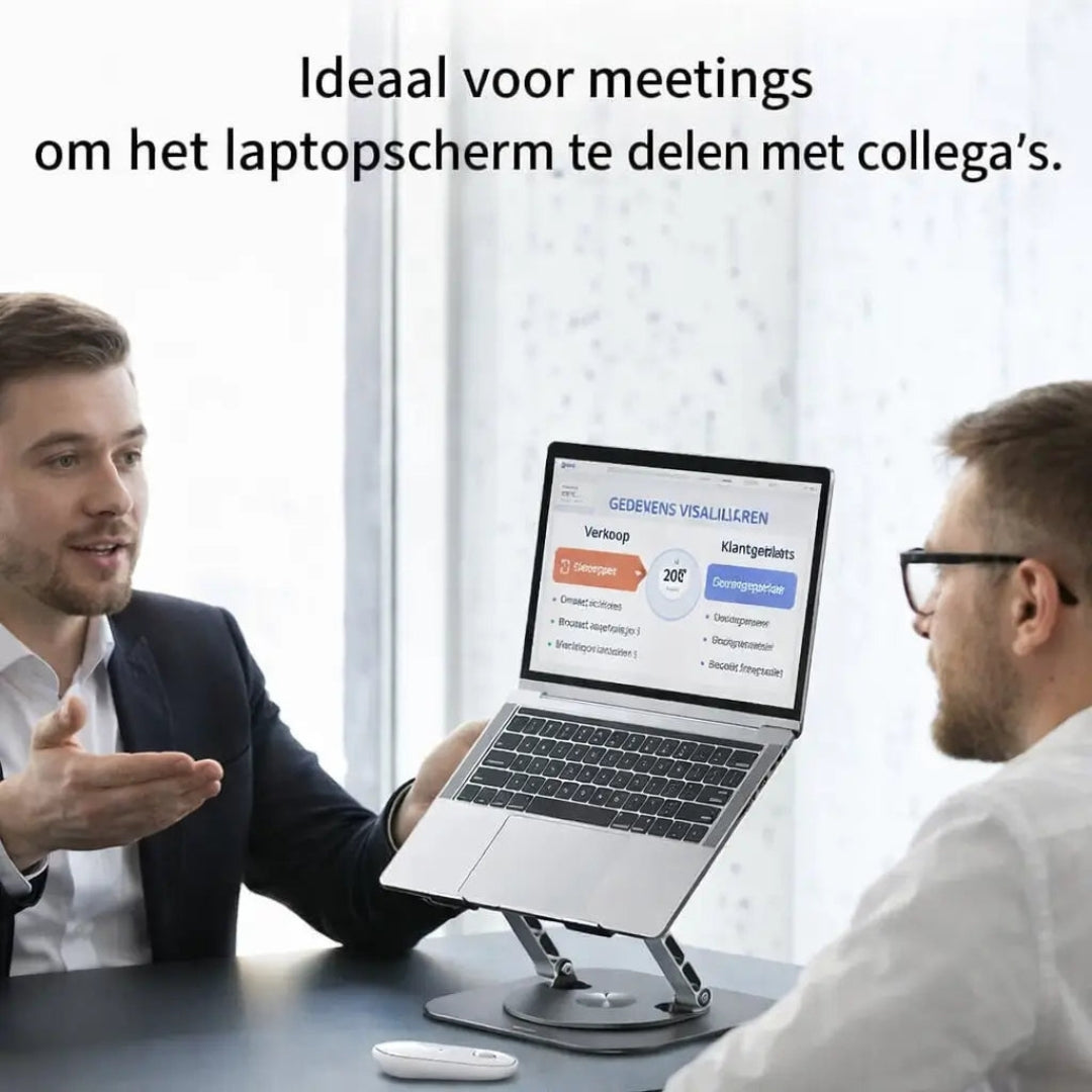360° Pro Laptop Standaard – Minder Nekpijn & Perfecte Kijkhoek - ErgoLift