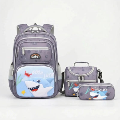 Complete 3-Delige Schooltas Set Voor Kinderen - Sharkie