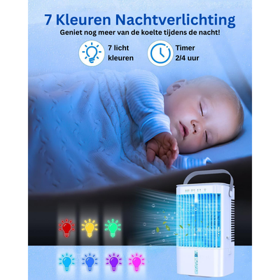Airconditioner - 4-in-1 Draagbare Luchtkoeler voor Persoonlijke Verkoeling - FrostFlow