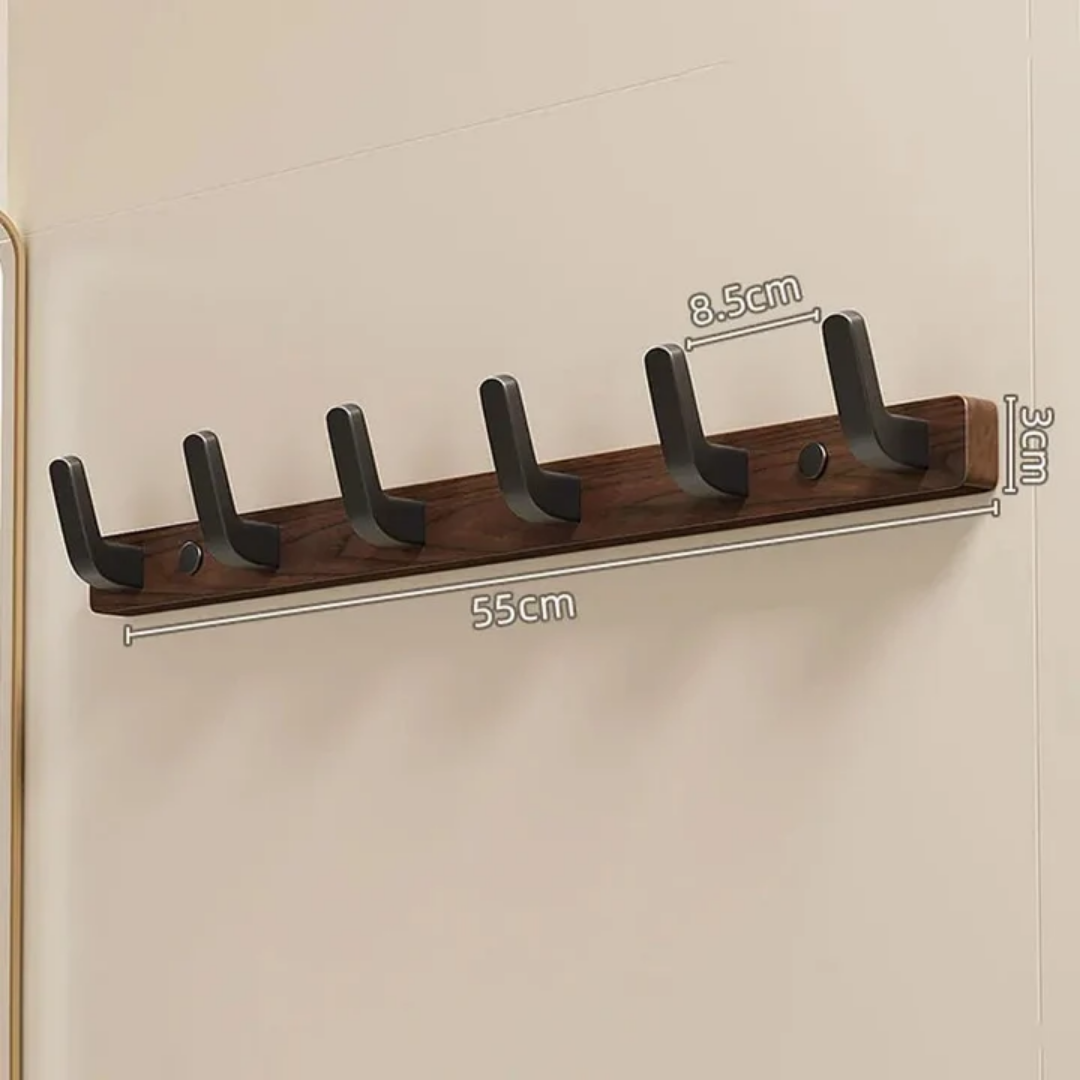 Kapstok - Zwart Houten Wandmodel