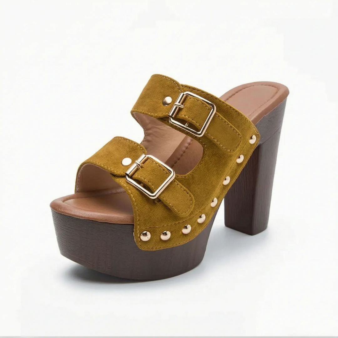 Retro Plateau-Sandalen Met  Blokhak