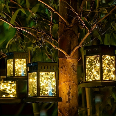 1 pièce/2 pièces Lanterne Solaire RANGDONG, Décoration de Jardin Étanche Éclairage Extérieur pour Patio ou Cour, Cadeau d'Halloween, Noël, Thanksgiving
