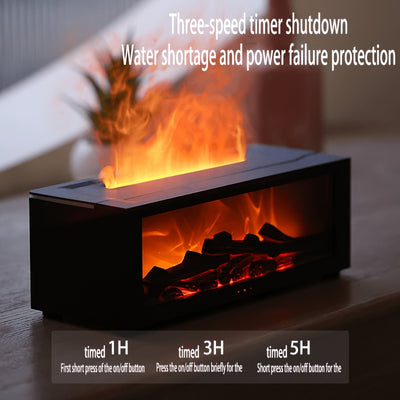 1 stuks Vlam Haard Diffuser, Gesimuleerde Vlam Aromatherapie Dispenser met Langdurige Geur, Huisverwarming met Kleurrijke Lichten en Timer Functie, USB-Gevoed, Ideaal Voor Gebruik Binnenshuis In Slaapkamers, Badkamers, Kantoordecoratie - Perfect Kerst