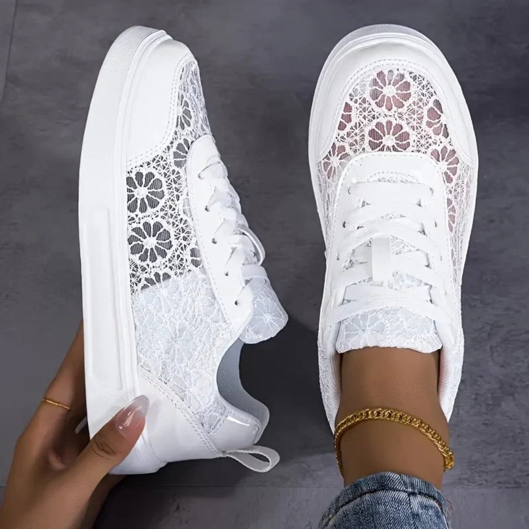 Florana - Lichte Bloemenkant Sneakers voor Dames