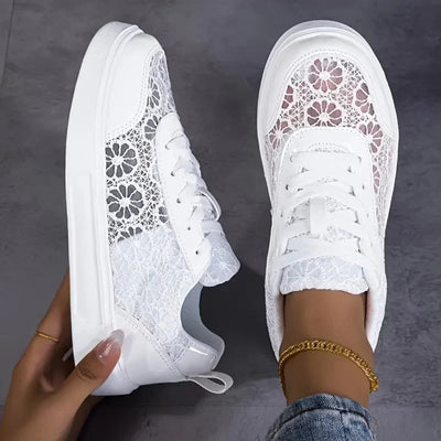 Florana - Lichte Bloemenkant Sneakers voor Dames