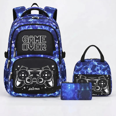 Complete 3-Delige Gaming Schooltas Set - GAME OVER