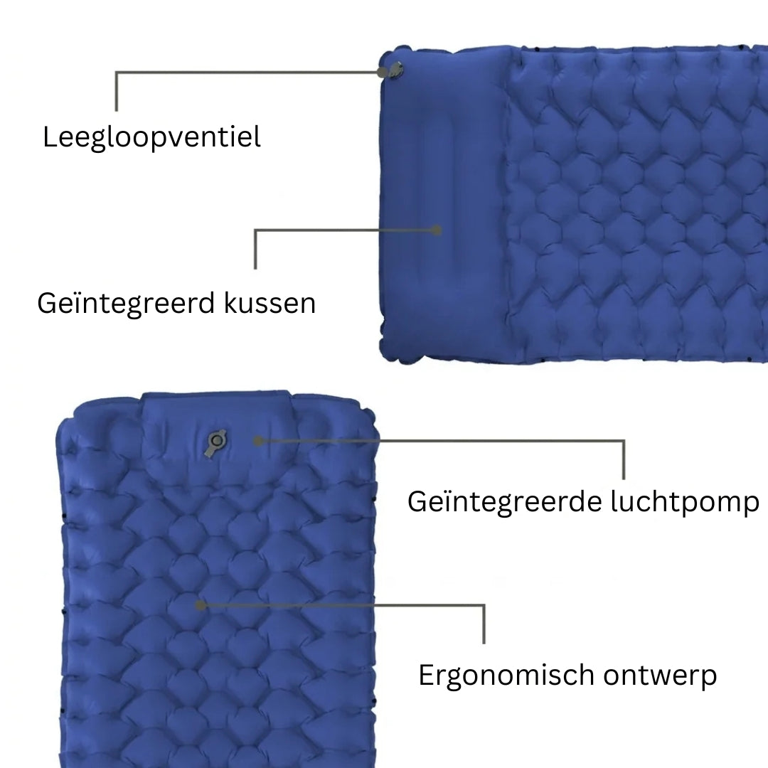 Camping Matras - Opblaasbaar Met Ingebouwde Voetpomp