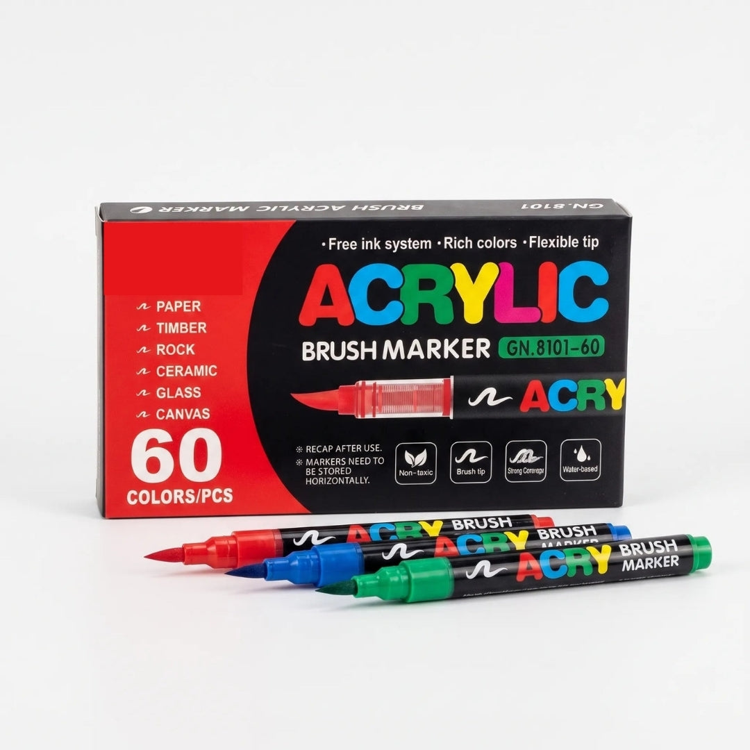 Acrylic Markers - Flexibele Brush Tip in Veel Kleuren