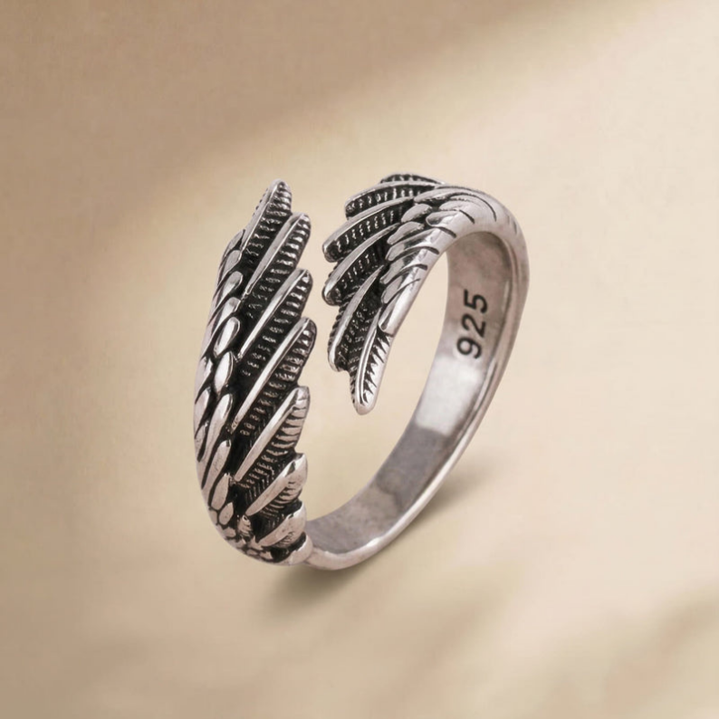Symbolisch Veren Design met Verstelbare Pasvorm - SilverAura