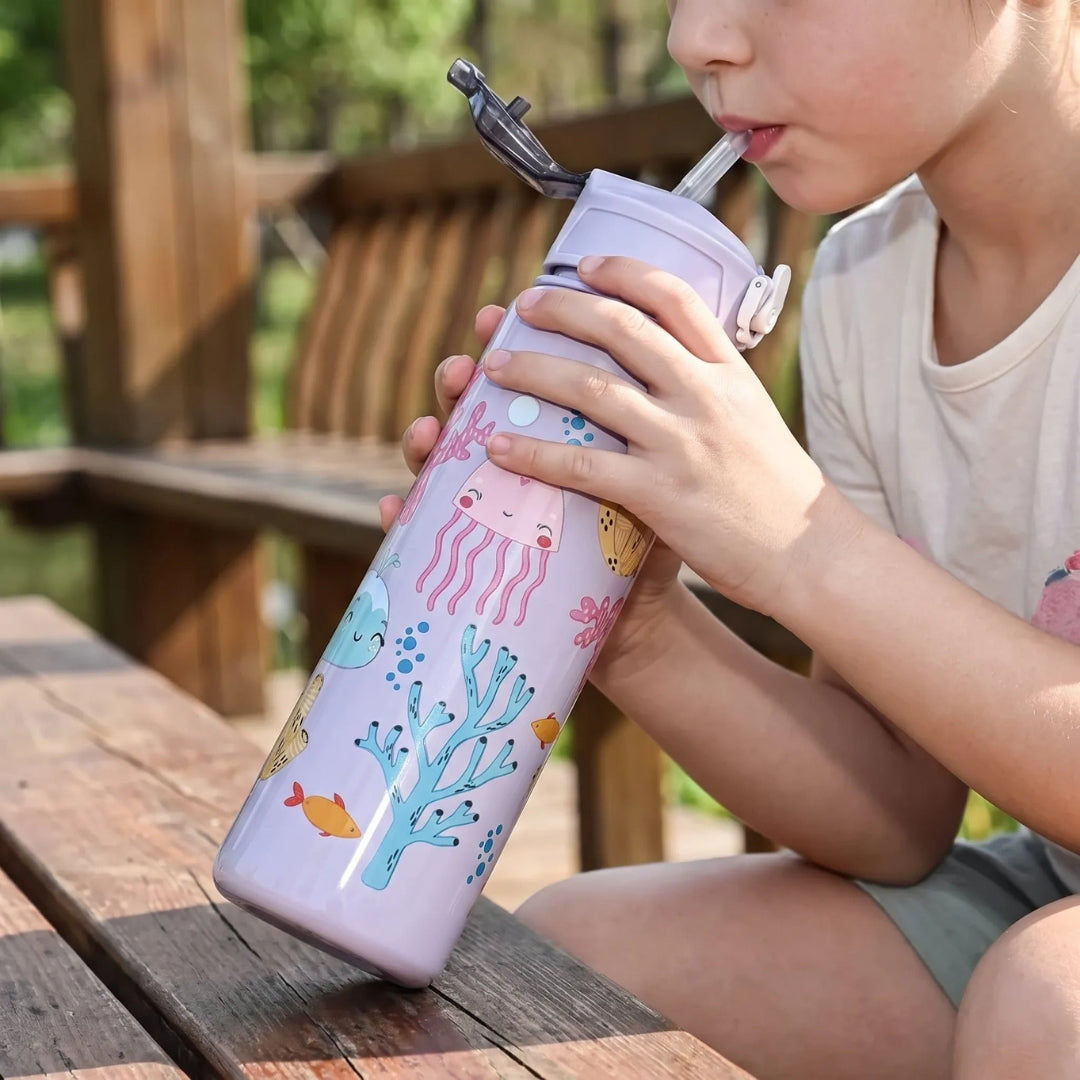 Herbruikbare Drinkfles Voor Kinderen met Rietje