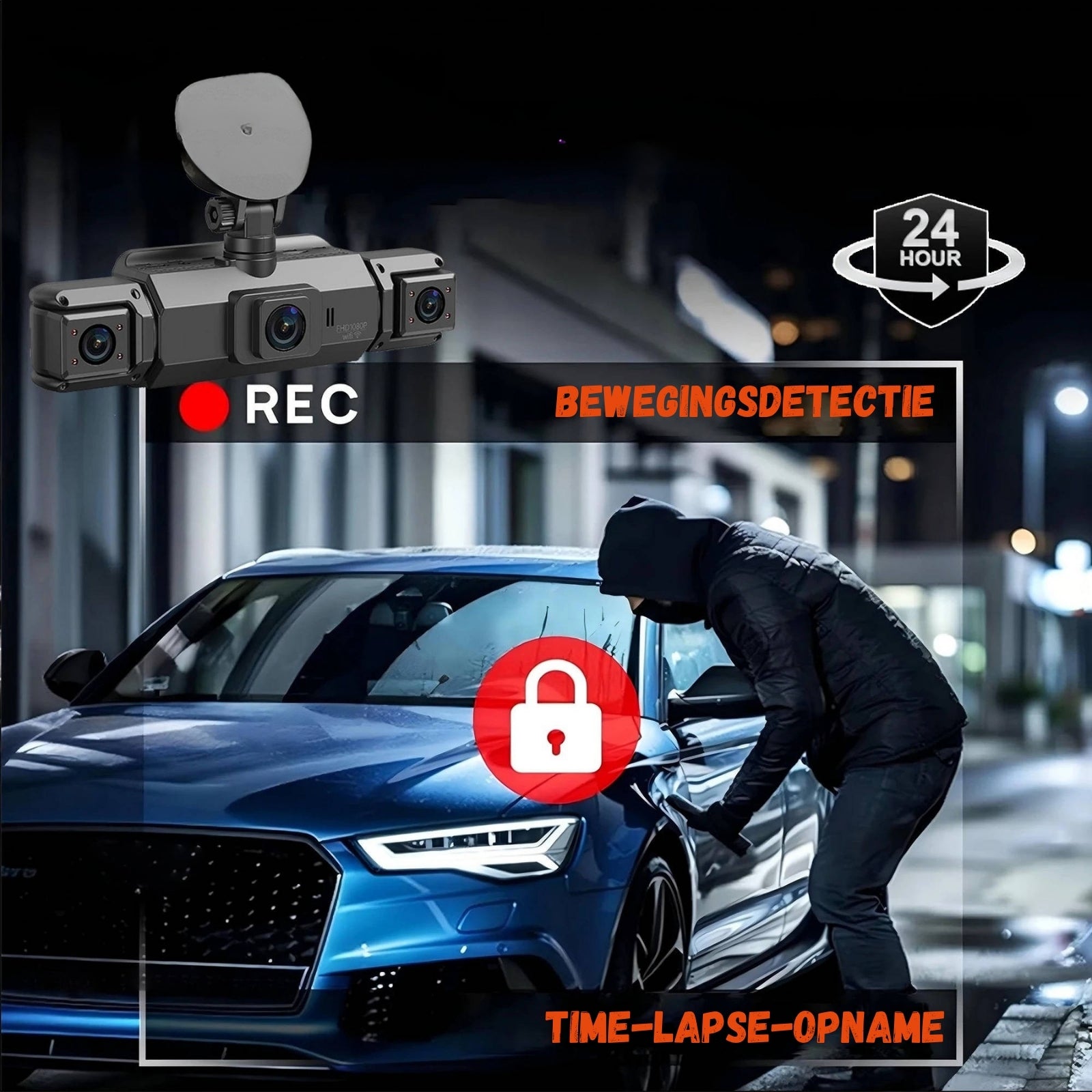 Dashcam - Draadloos 4 Camera Systeem met Wifi - QuadVision