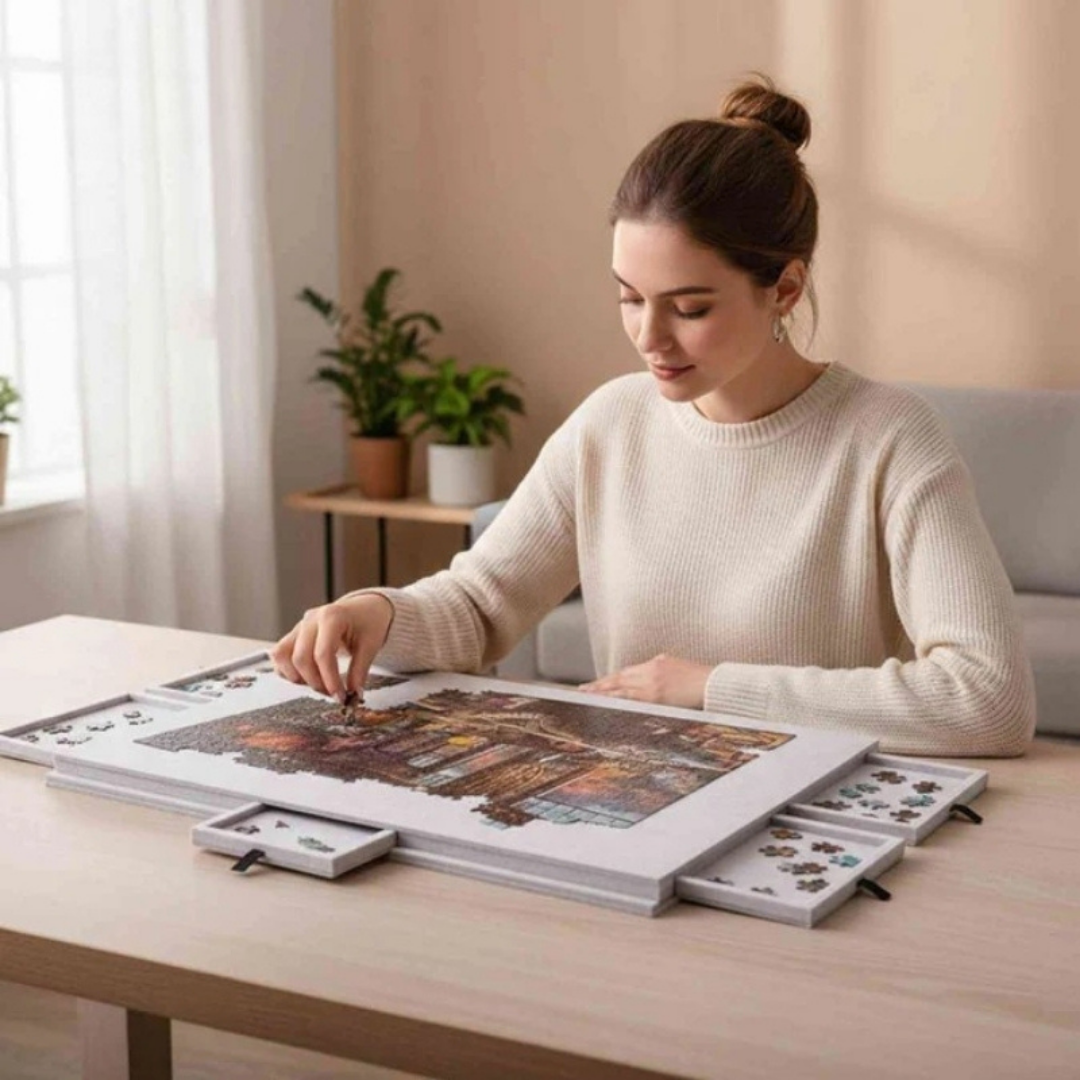 Puzzle - Plateau pliant pour puzzle avec système de rangement